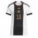 Camisa de time de futebol Alemanha Thomas Muller #13 Replicas 1º Equipamento Feminina Mundo 2022 Manga Curta